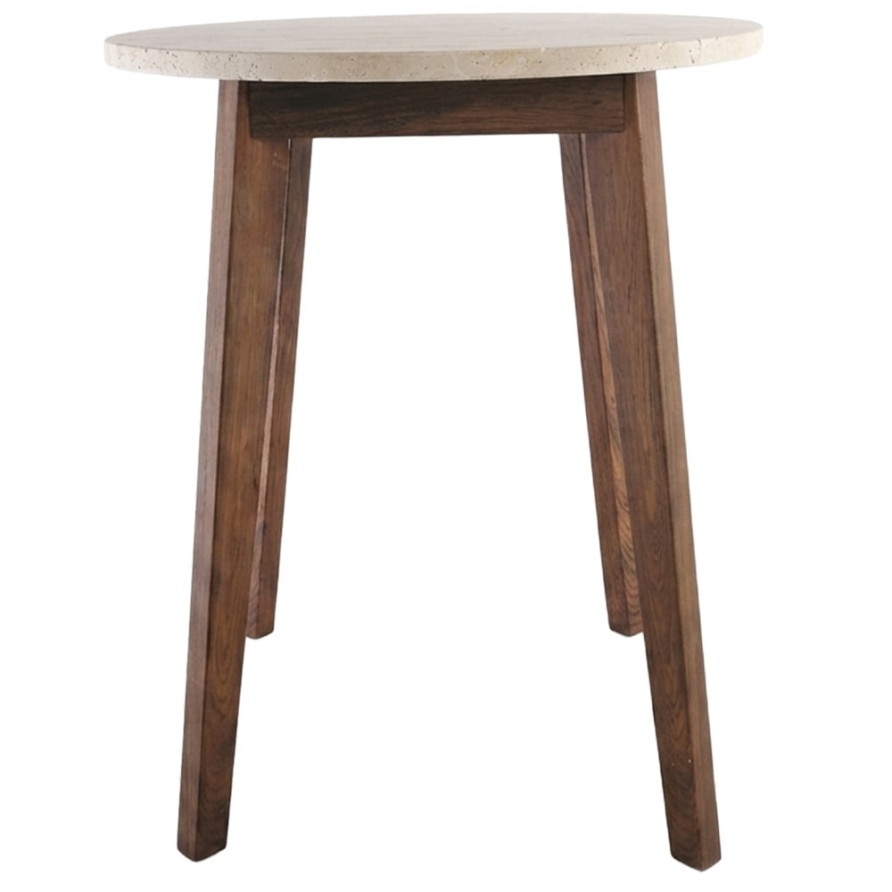 Kumi Travertine-Look Side Table