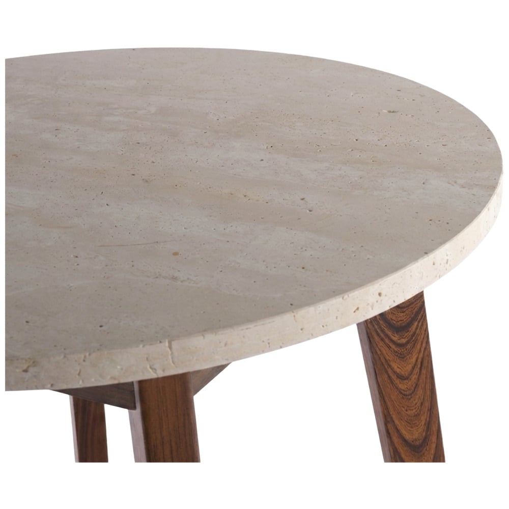 Kumi Travertine-Look Side Table