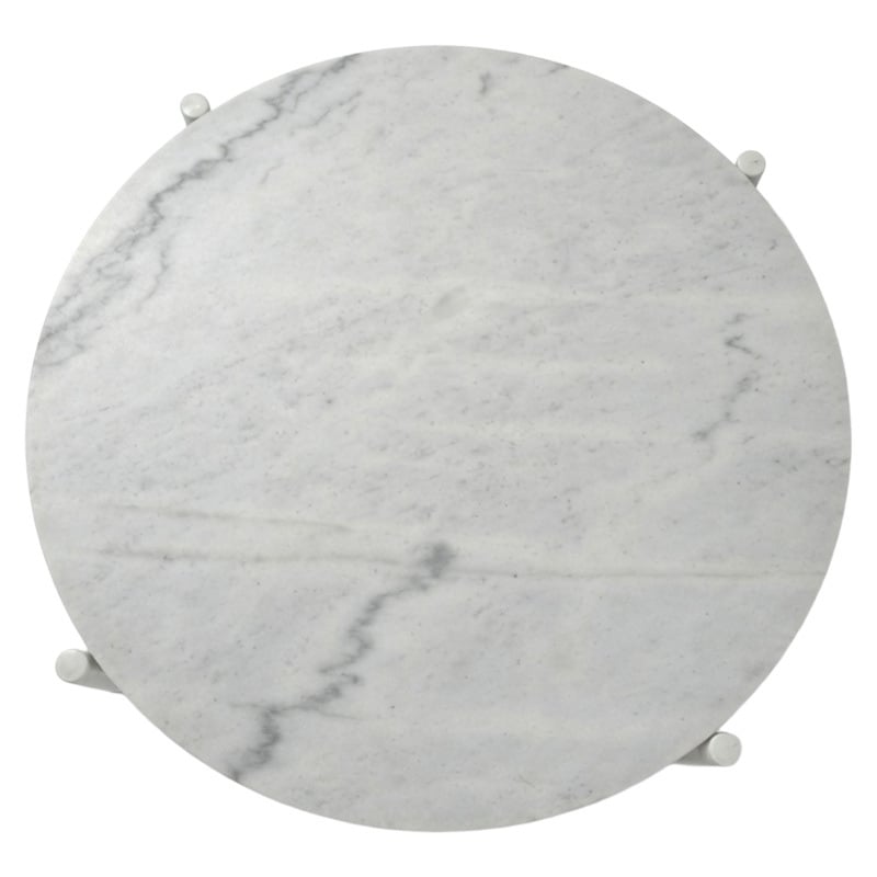 Krisha White Marble Side Table