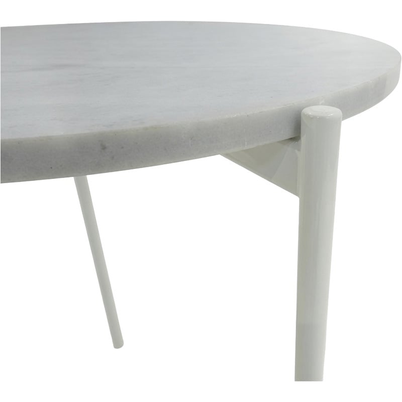 Krisha White Marble Side Table