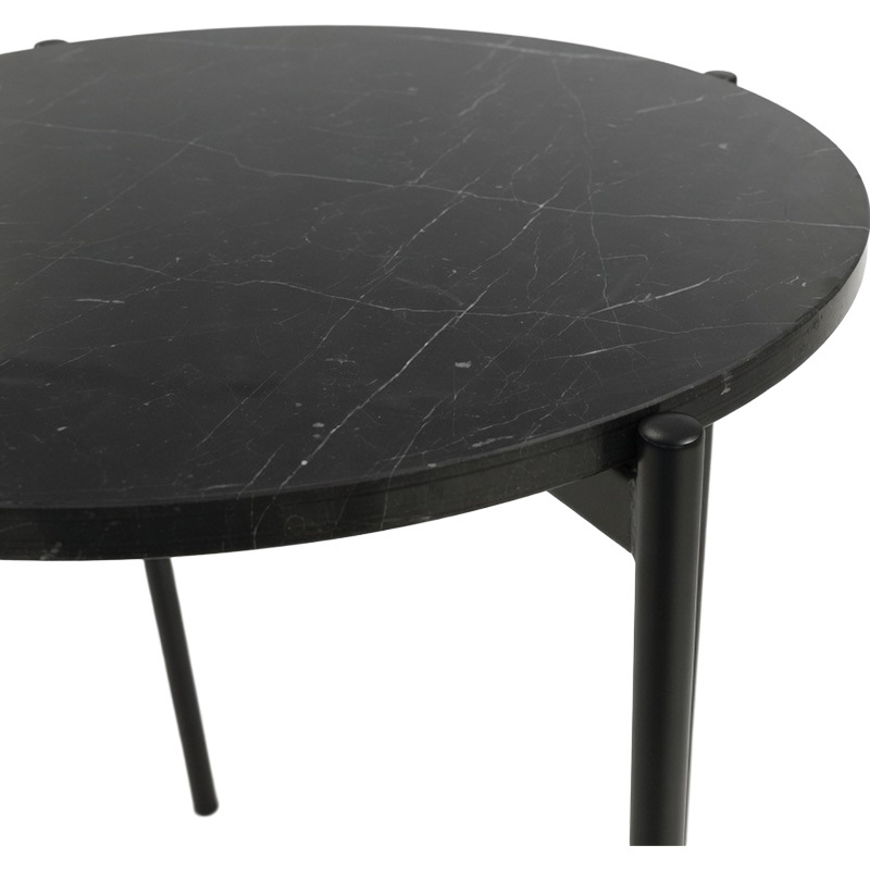 Krisha Black Marble Side Table