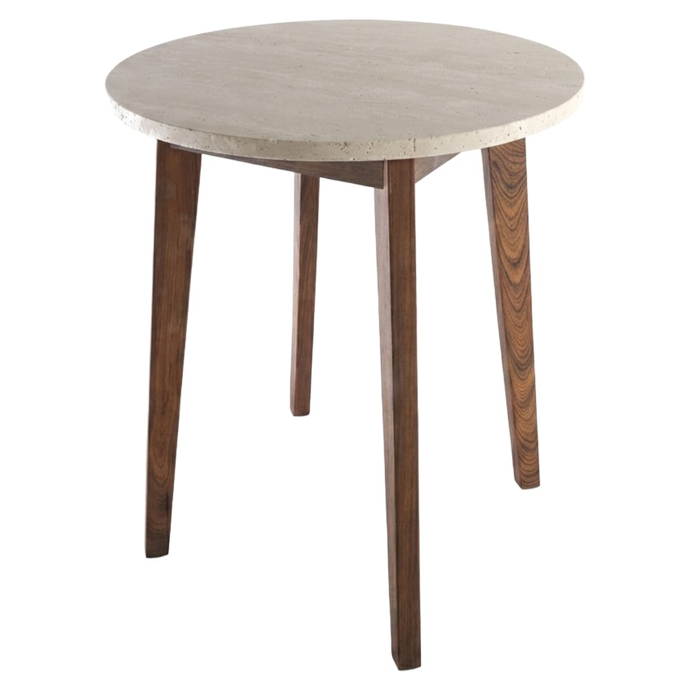 Kumi Travertine-Look Side Table