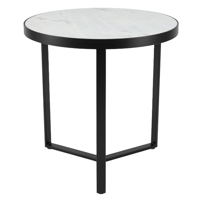 Krey White Marble Side Table