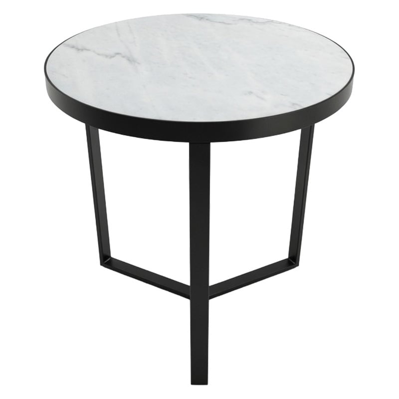 Krey White Marble Side Table