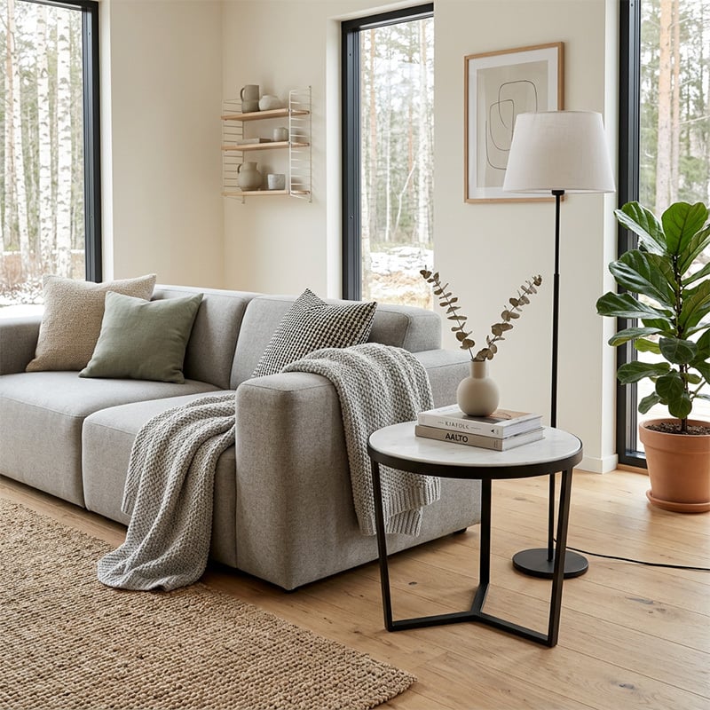 Krey White Marble Side Table