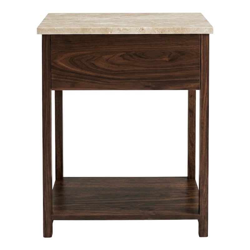 Keanne Travertine-Look Bedside Table
