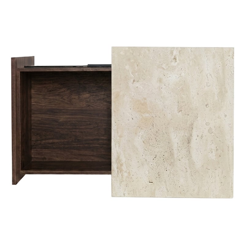 Keanne Travertine-Look Bedside Table