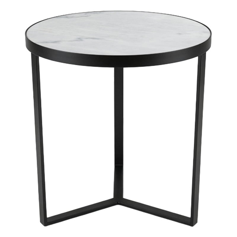 Krey White Marble Side Table