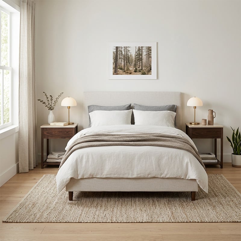 Keanne Travertine-Look Bedside Table