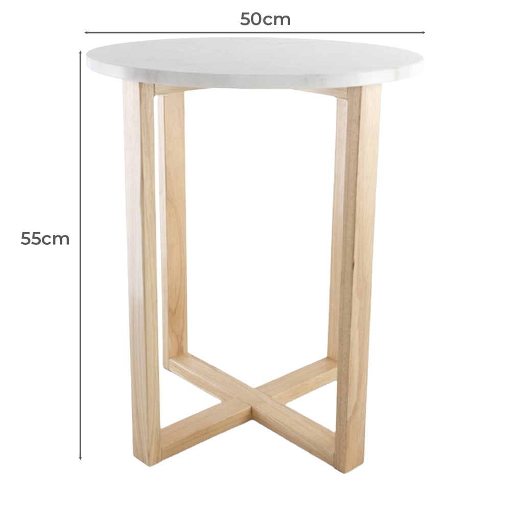 Kiri White Marble Side Table