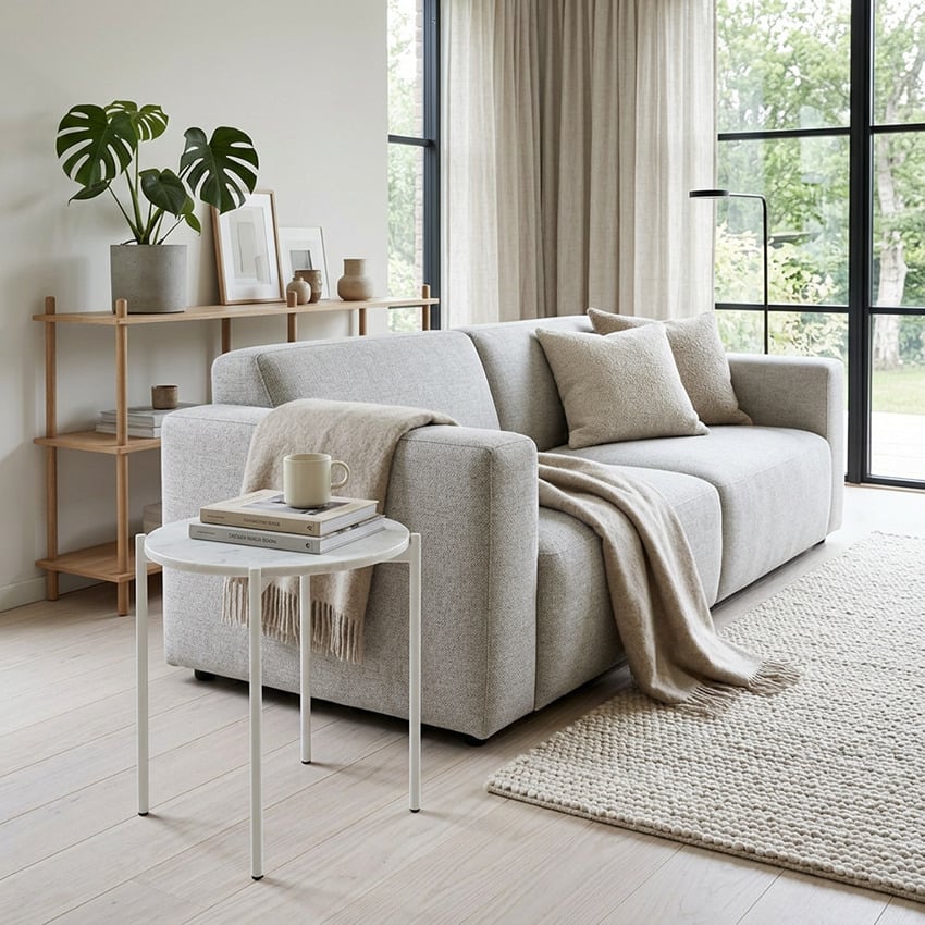 White Krisha Marble Side Table