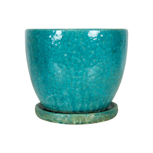 Mojay Tang High Fire Clay Planter with Saucer | Temple & Webster