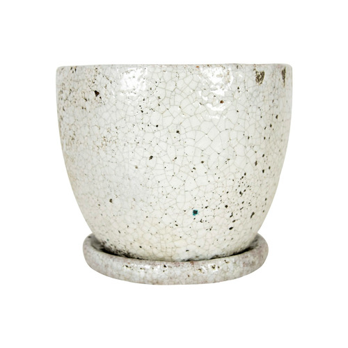 Tang High Fire Clay Planter with Saucer