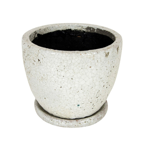 Tang High Fire Clay Planter with Saucer