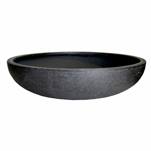 GardenEmporium Black Urbancrete Low Bowl Planter Temple & ster