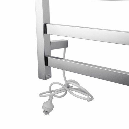 6 Bar Square Steel Electric Heated Towel Rack