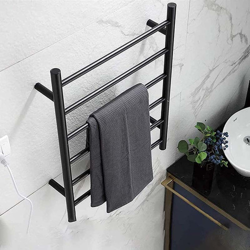 Albion Collection 6 Bar Round Electric Heated Towel Rack Temple And Webster