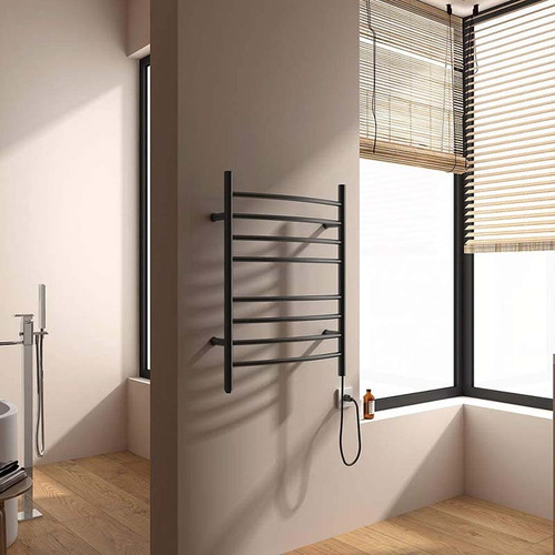 8 Bar Round Steel Electric Heated Towel Rack