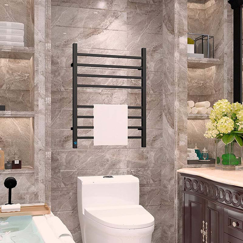 8 Bar Square Steel Electric Heated Towel Rack