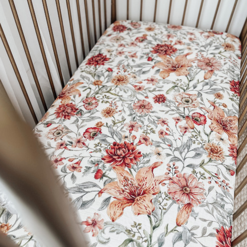 Pop Ya Tot Le Piccadilly Cotton Muslin Cot Sheet Temple & ster