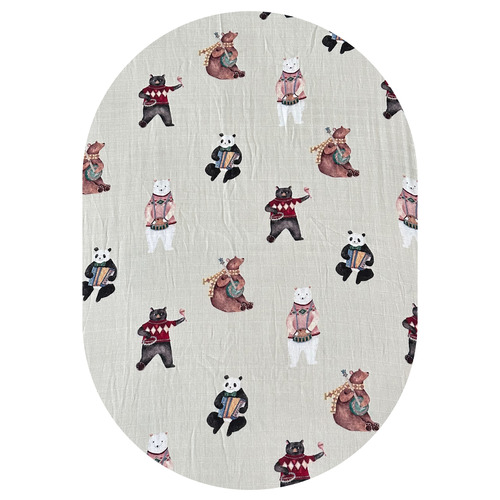 Pop Ya Tot Musical Ted Muslin Sheet Temple & ster