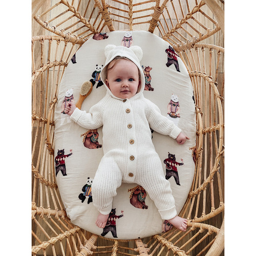 Pop Ya Tot Musical Ted Muslin Sheet Temple & ster