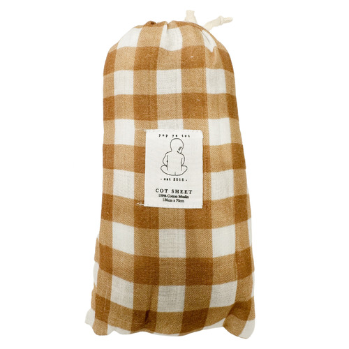 Pop Ya Tot Lancaster Cotton Muslin Cot Sheet Temple & ster