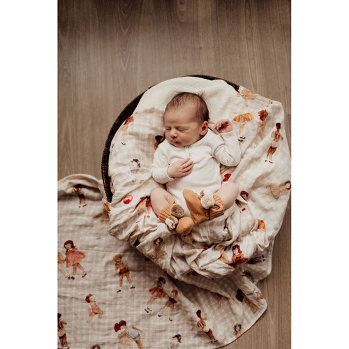 Pop Ya Tot Vintage Kids Cotton Muslin Swaddle Temple & ster