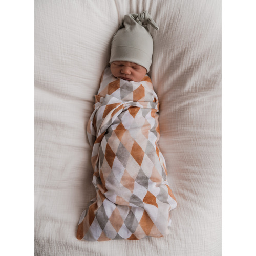 Pop Ya Tot Harlequin Cotton Muslin Swaddle Temple & ster