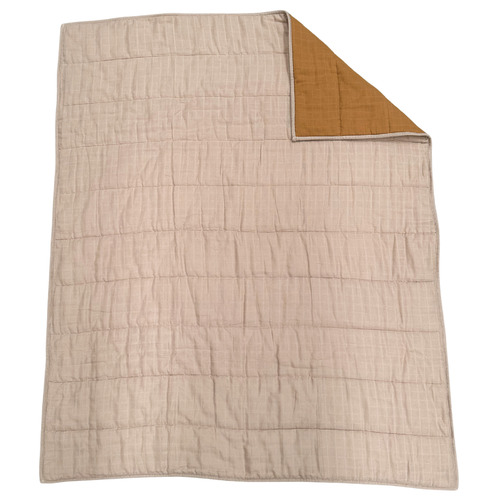 Pop Ya Tot Sand & Golden Cotton Bedspread Temple & ster