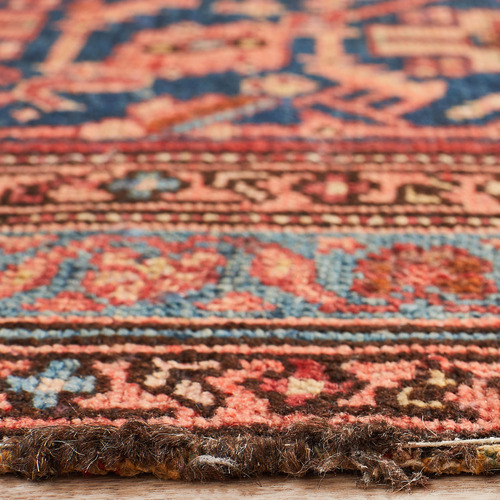 Red Hand-Knotted Wool Russian Rug