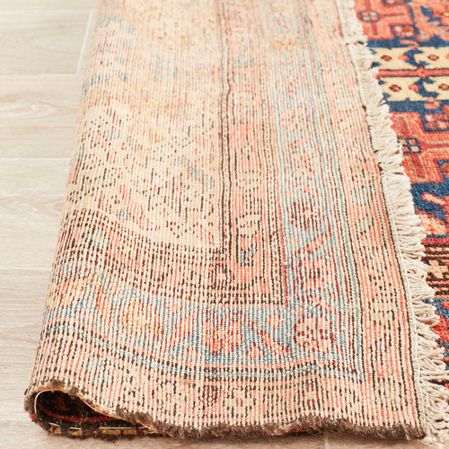 Red Hand-Knotted Wool Russian Rug