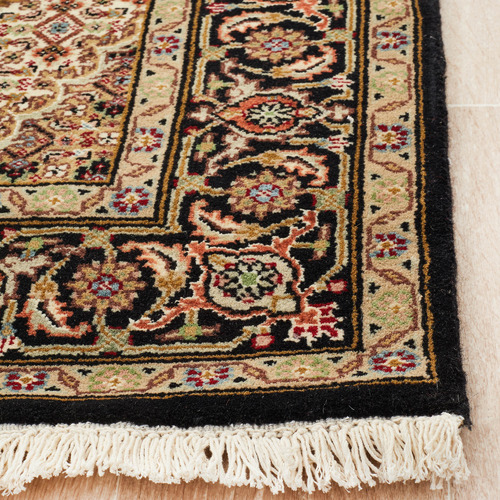 Gold Hand-Knotted Wool Indian Rug