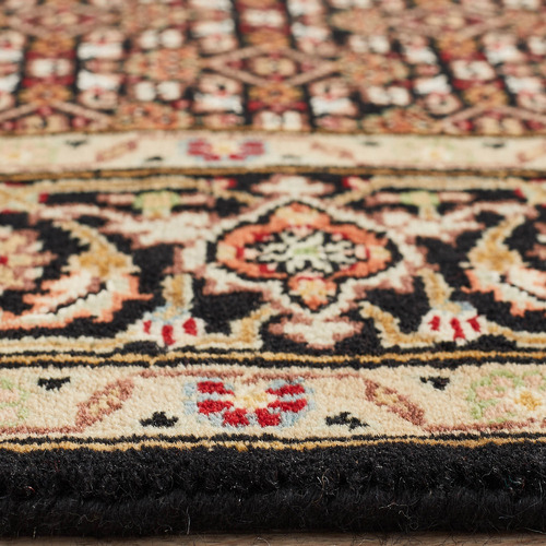 Gold Hand-Knotted Wool Indian Rug