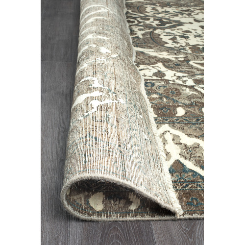 Moss & Mint Wool Blend Vintage Style Persian Rug