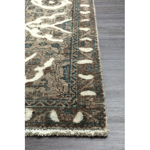 Moss & Mint Wool Blend Vintage Style Persian Rug