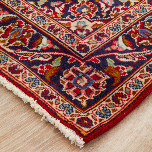 405 x 93cm Persian HandKnotted Wool Kashan Runner Temple & ster