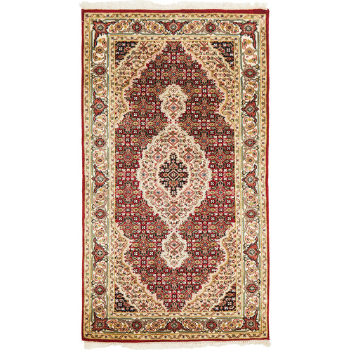 Brown Persian-Inspired IX Hand-Knotted Wool Mahi Rug