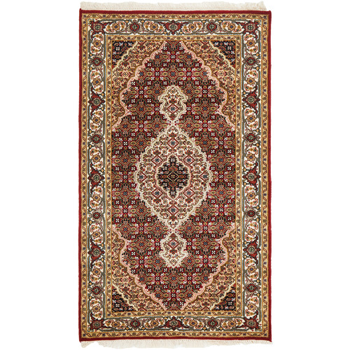 Brown Persian-Inspired III Hand-Knotted Wool Mahi Rug