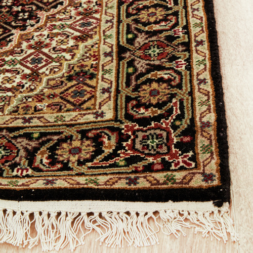 Brown & Black Oriental VIII Hand-Knotted Wool Mahi Runner