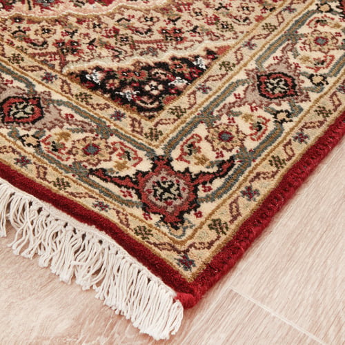 Brown Persian-Inspired V Hand-Knotted Wool Mahi Rug