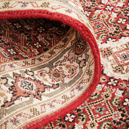 Brown Persian-Inspired V Hand-Knotted Wool Mahi Rug