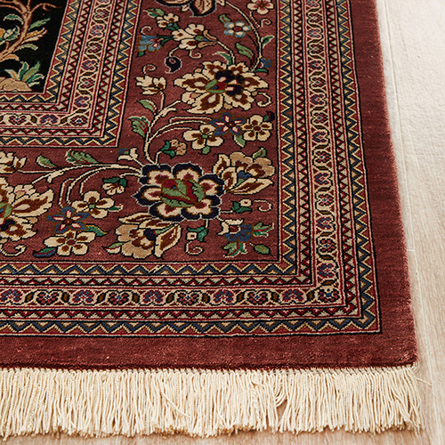 Hand-Knotted Silk Qum Rug | Temple & Webster