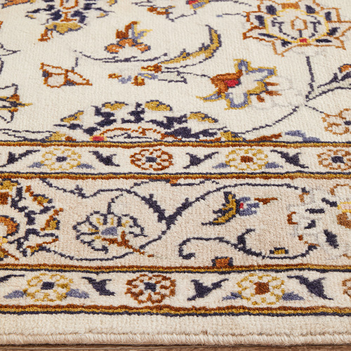Beige & Brown Kashan Hand-Knotted Runner