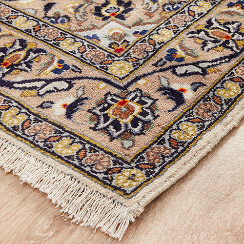 Beige Kashan Hand-Knotted Runner