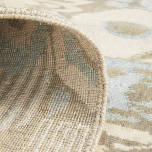 Silver Hand-Knotted Wool Rug