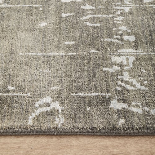 Black Hand-Knotted Wool Rug
