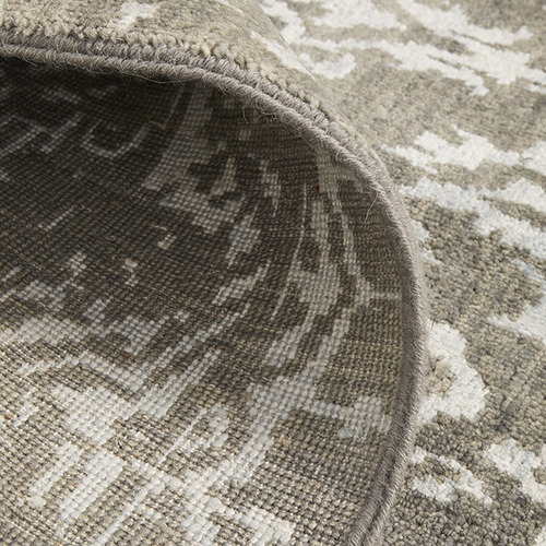Black Hand-Knotted Wool Rug
