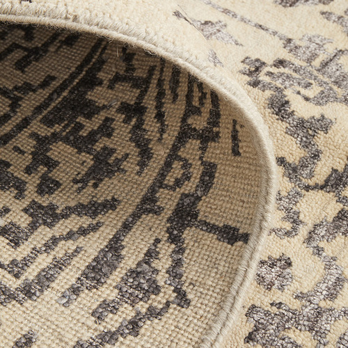 Brown Hand-Knotted Wool Rug