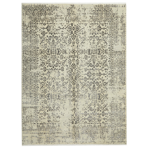 Brown Hand-Knotted Wool Rug